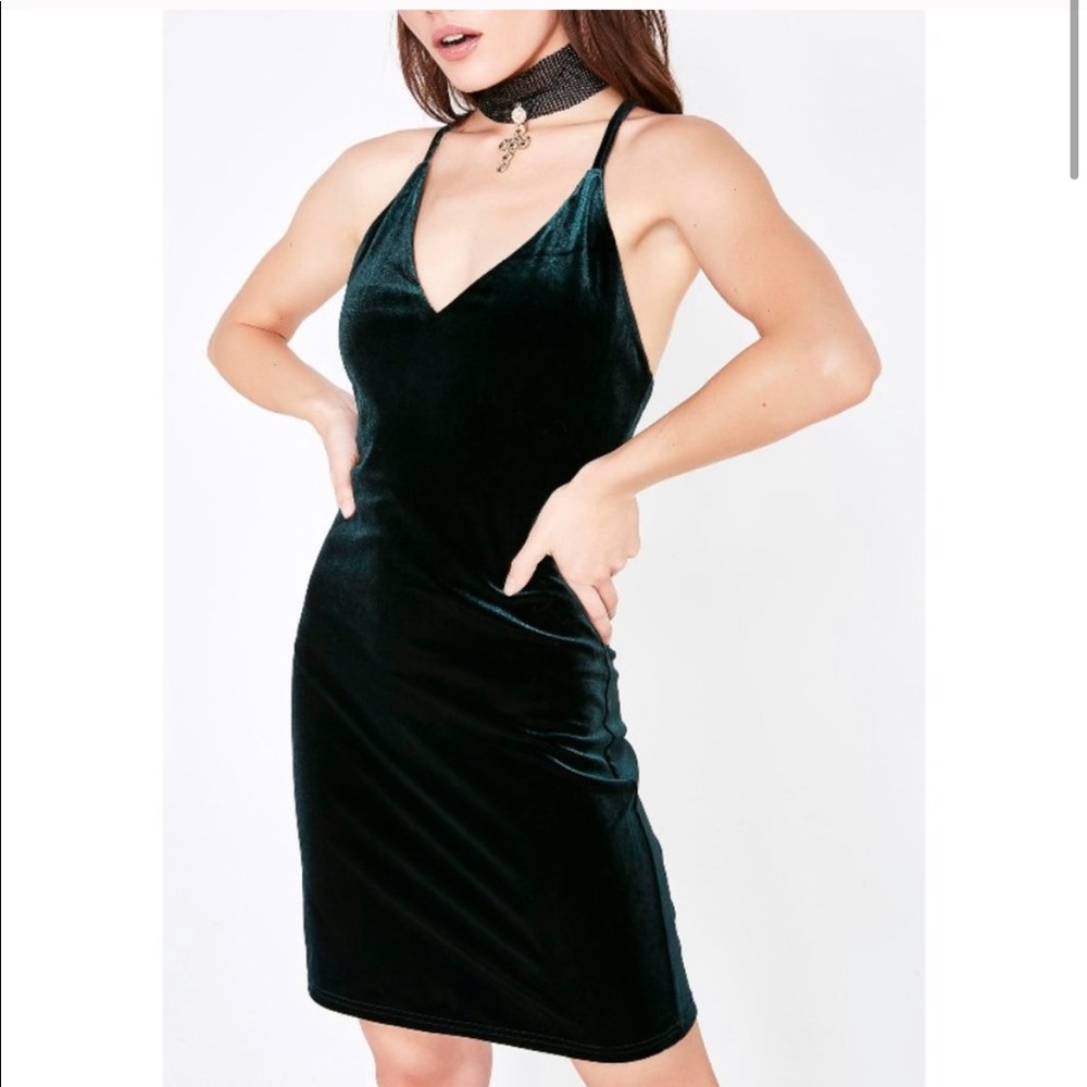 Green velvet dress